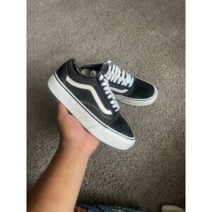Size 7m- Vans Old Skool Skate Thick Sole Shoe 8.5W Black
